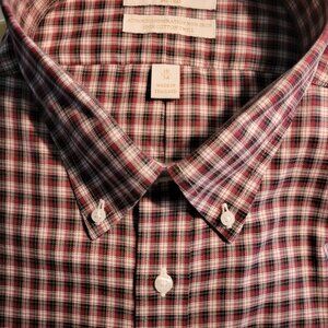 Roundtree & Yorke Shirt 18/34 Fitted  NWT $75 Red Plaid